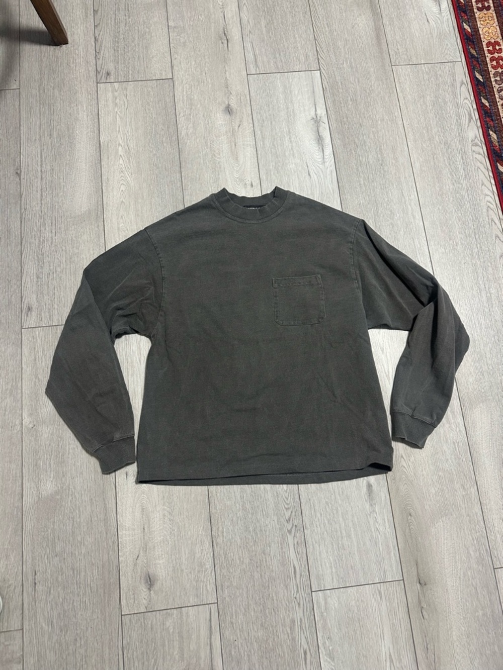 Summit UK Heavyweight Long Sleeve Pocket T-Shirt - Medium - Gray